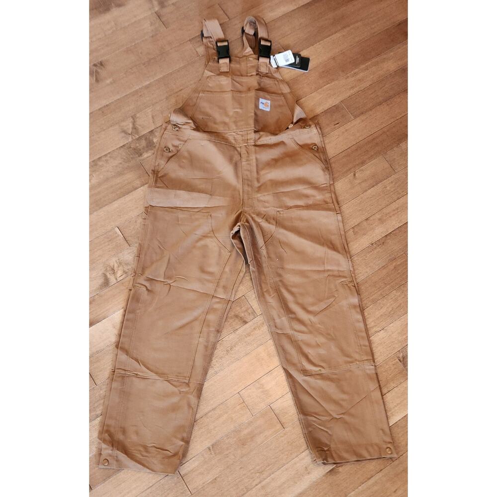 Carhartt Flame Resistant FR Dbl Knee Bib Unlined Overalls NWT 38x 32 Cat 2 2112